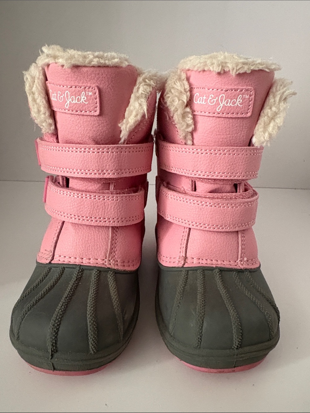Cat & Jack Pink and Gray Girls Waterproof Snow Boots